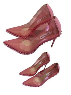 Steve Madden Pink Crystal-Trim Pointed PVC Pump